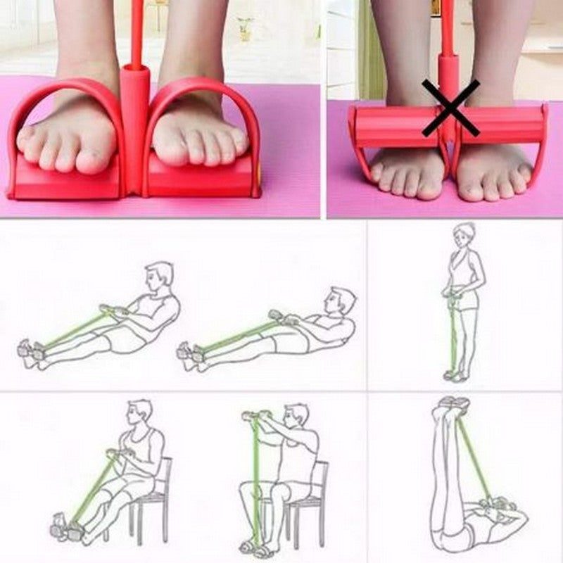 Pull Rope Resistance Band: 4-Tube Abs & Full Body Exerciser