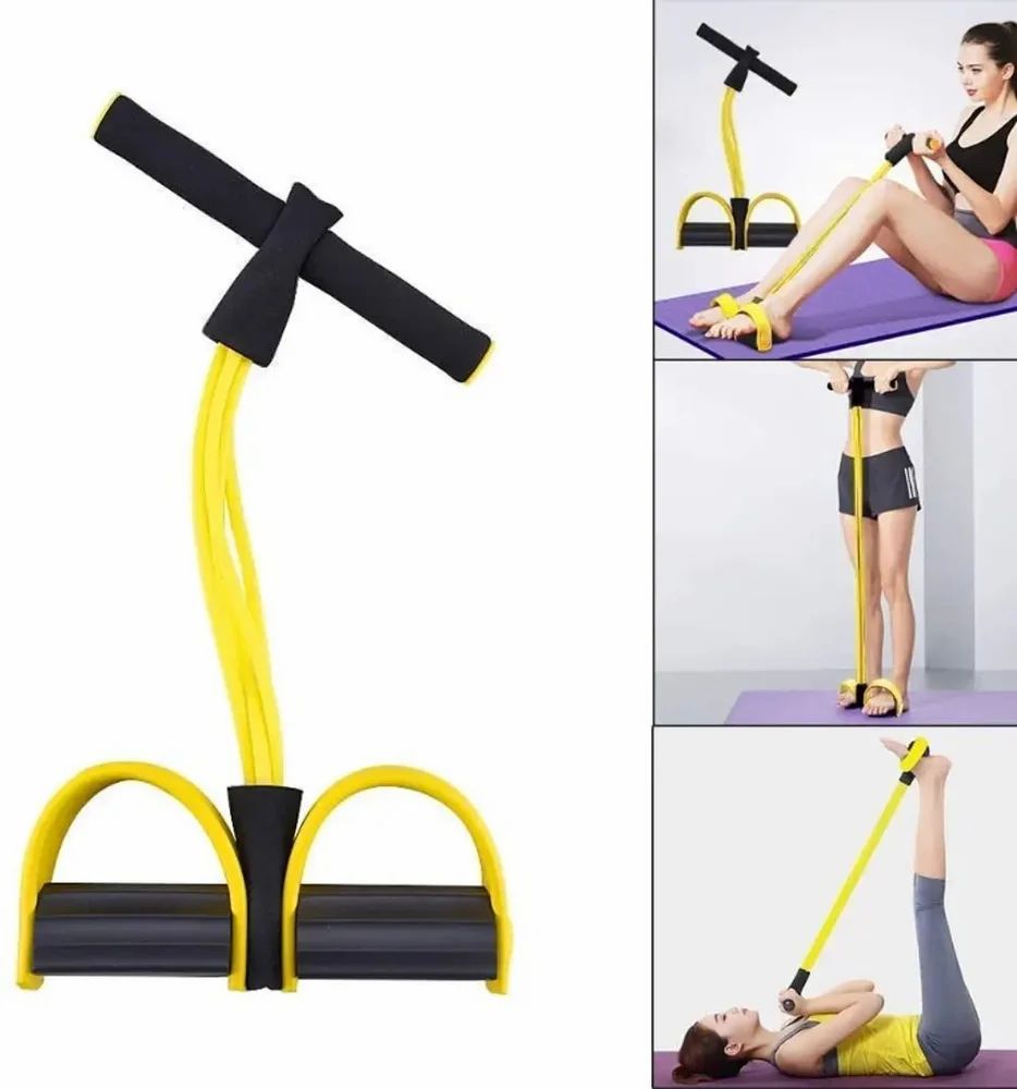 Pull Rope Resistance Band: 4-Tube Abs & Full Body Exerciser