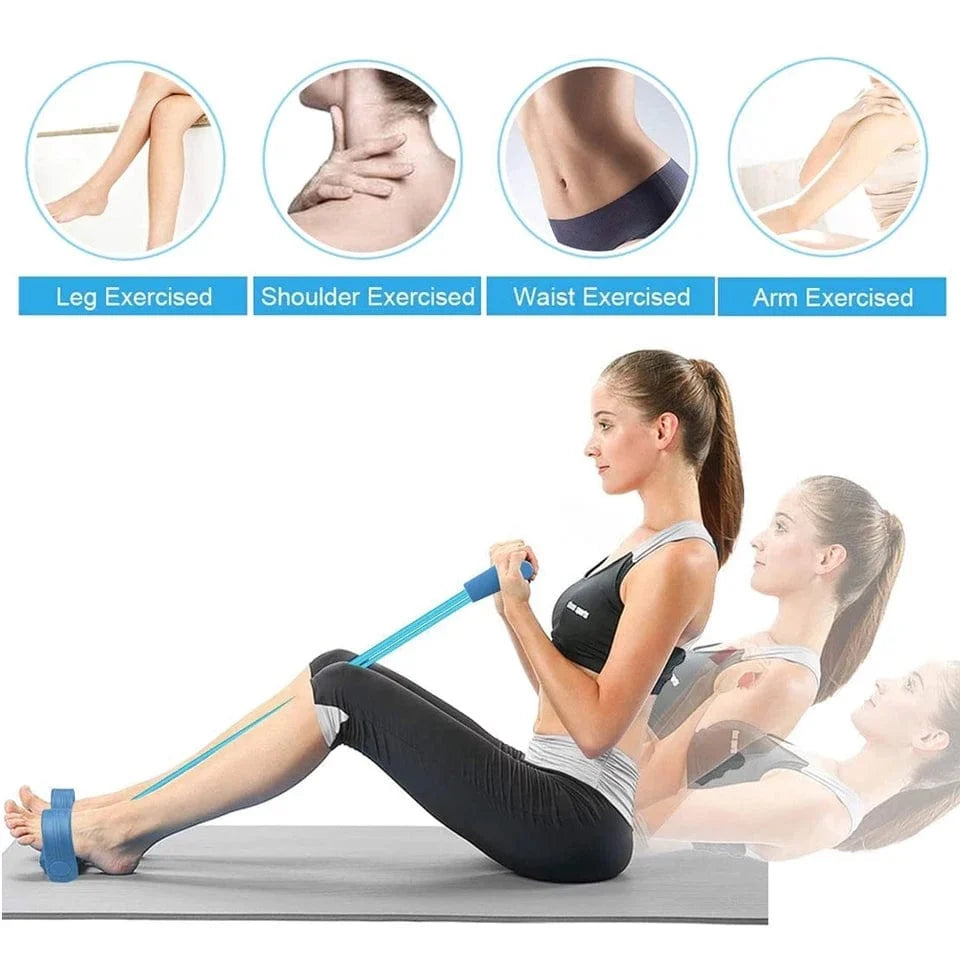 Pull Rope Resistance Band: 4-Tube Abs & Full Body Exerciser